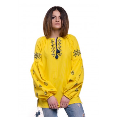 Embroidered Blouse "Ornaments Amber" handmade